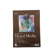 كراسة رسم A4 ستراثمور مكس ميديا 22.9X30.5 سم 300 جرام مصمغ 15 ورقة لون ابيض طبيعي ( 9 *12 انش )